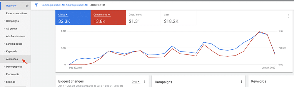 search audience in Google Ads