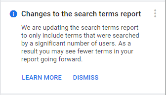 Google search terms report