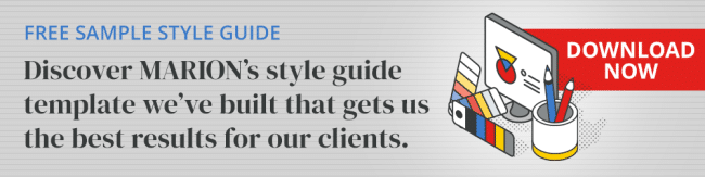 Download a Style Guide Template by MARION that works - CTA banner